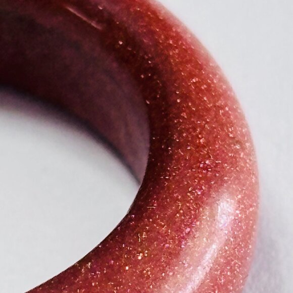 Stone Band Rings Lot of 7 Turquoise Agate Resin Stackable - Picture 5 of 16